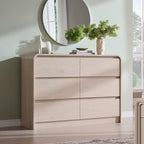 Aitjunz Modern 6 Drawers Dresser for Bedroom, 47" Wide Wood Dressers, Cream - Image 3