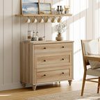 WAMPAT Dresser for Bedroom with 3 Drawers, Oak Wood Dressers - Image 4