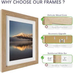 10x12 Poster Frame, Natural Oak Wood Frame with 8x10 Mat, 3 Pack - Image 4