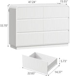 Wodeer White Dresser Fluted 6 Drawers Dresser for Bedroom, 47" Wide Wood Chest of Drawers with Hidden Handles & Rounded Corners, Modern TV Stand Storage Cabinet for Living Room, Hallway, Entryway - Image 2