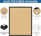 Hongkee 22x28 Frame Set of 4, 22 x 28 Black Wood Style(Mat 18x24) - Image 5
