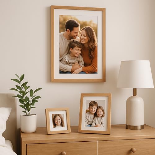 puthiac 6x8 Solid Oak Wood Picture Frame with 5x7 Mat, Natural Oak, 1 Pack - Image 6