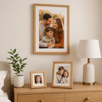 puthiac 6x6 Solid Oak Wood Picture Frame with 4x4 Mat, Natural Oak, 1 Pack - Image 6