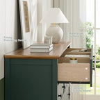 Tradare Dresser for Bedoom, Modern Chest of Drawers, Wood 9 Drawer Dresser with Metal Handles, Storage Organizer Wide Dressers for Living Room, Hallway, Entryway, Green - Image 4