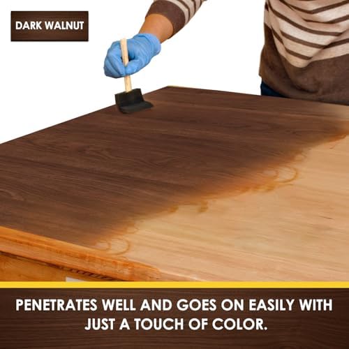 DWIL Water Based Wood Stain - Multiple Finishes, Fast Drying, Indoor and Outdoor Furniture, Wood Paneling, Cabinets and More, Low Odor ＆ Non-Toxic (8.5oz Dark Walnut) - Image 2