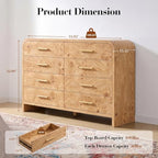 Curved Drawer Dresser for Bedroom with 8 Drawers, 54'' Wide Chest of Drawer - Image 2