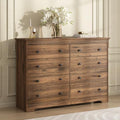 Dresser for Bedroom, 8 Drawer Dresser with Large Drawers, 51 Inch Wide Wood Chest for Living Room, Hallway, Walnut by BAZELOR