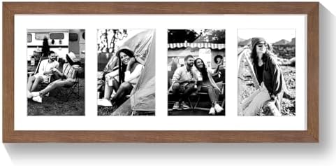 puthiac 8x20 Oak Wood Picture Frame 4Pcs 4x6 Photo Frame, Walnut, 1 Pack by PUTHIAC