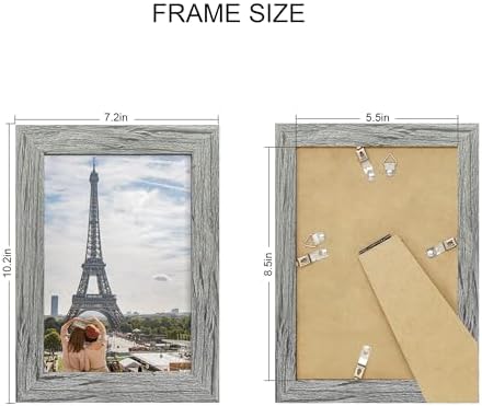 Hongkee 5.5 x 8.5 Diploma Frame Set of 4, Made of Real Glass and Grey Frame, 5.5 by 8.5 Photo for Wall or Tabletop - Image 2