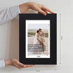 Hongkee 5x7 Picture Frame Set of 4, Made of Real Glass and Black Wooden Frame, 5 by 7 Photo for Wall or Tabletop - Display Picture 4x6 with Mat or 5x7 Without Mat - Image 2