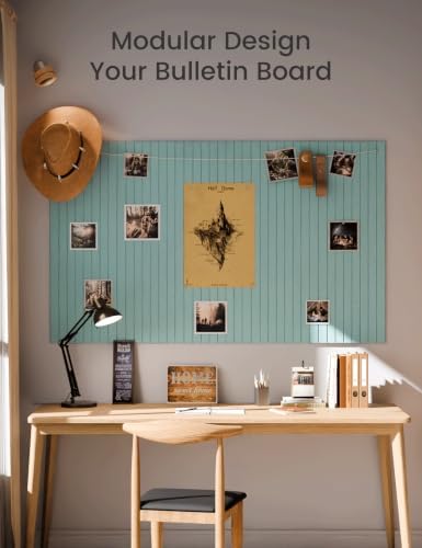 Fluxynara 48" x 36" Large Felt Bulletin Board, Aqua Blue - Image 6