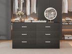Bigbiglife Wood Dresser for Bedroom, 6 Drawer Double Dresser, Modern Chest of Drawers with Deep Drawers, Large Storage Organizer for Living Room, Closet (Black) - Image 6