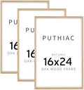 puthiac 16x24 Solid Oak Wood Picture Frames, Natural Oak, 3 Pack by PUTHIAC