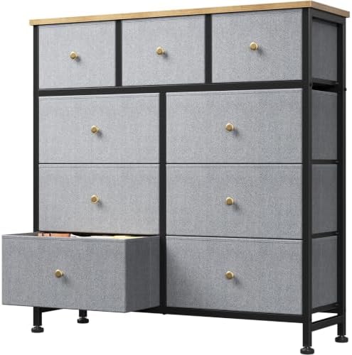 DUMOS 9 Drawer Dresser for Bedroom, Storage Organizer Chest of Drawers by DumosLifestyle