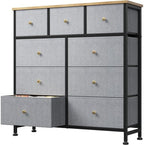 DUMOS 9 Drawer Dresser for Bedroom, Storage Organizer Chest of Drawers by DumosLifestyle
