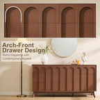 Oak&Sparrow Mid Century Dresser for Bedroom, 9 Drawer Dresser with Arched Front, 63'' Wide Chest of Drawers Wood Storage Organizer for Living Room - Image 3