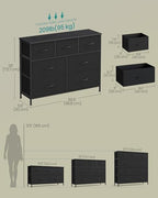 SONGMICS Dresser for Bedroom, Wide Dresser with 7 Fabric Drawers - Image 2