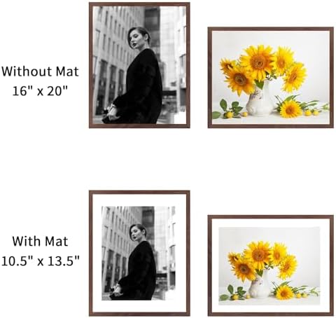 puthiac 16x20 Solid Oak Wood Picture Frame, Walnut, 1 Pack - Image 4