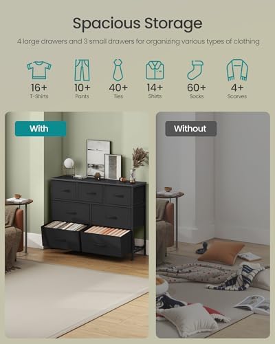 SONGMICS Dresser for Bedroom, Wide Dresser with 7 Fabric Drawers - Image 4