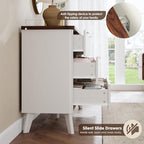 GarveeHome Fluted Dresser for Bedroom with 6 Deep Drawers, White - Image 7