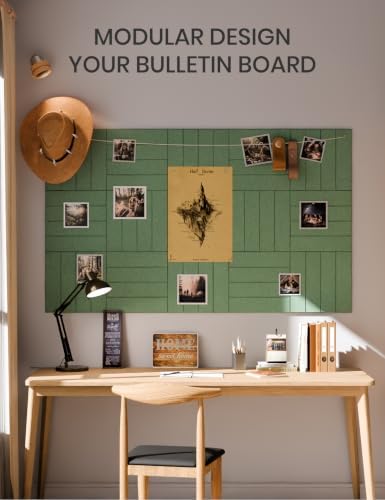 Fluxynara 36" x 24" Large Felt Bulletin Board, Moss Green - Image 6