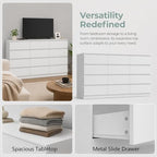 Spaco White 12 Drawer Dresser for Bedroom,Modern Long Deep Drawer Dresser,Wood Storage Chest of Drawer, Storage Organizer Drawers for Living Room - Image 4