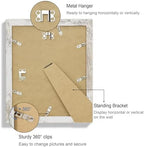Hongkee 9x11 Picture Frame Set of 4, Made of Real Glass and Distressed White Frame - Display Picture 7x9 with Mat or 9x11 Without Mat, 9 by 11 Photo for Wall or Tabletop - Image 5