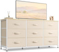 WLIVE Dresser TV Stand for 55 Inch TV, 9 Drawer Dresser for Bedroom, Beige by WLIVE