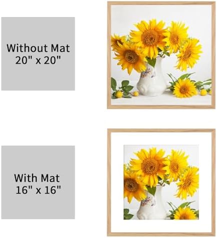 puthiac 20x20 Solid Oak Wood Picture Frames, Natural Oak, 3 Pack - Image 4