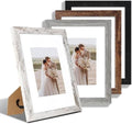 Hongkee 9x12 Picture Frame Set of 4, Made of Glass and Multicolour Wooden Frame, 9 by 12 Photo for Wall or Tabletop - Display Picture 6x8 with Mat or 9x12 Without Mat by Hongkee