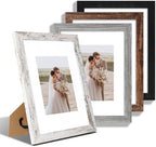 Hongkee 9x12 Picture Frame Set of 4, Made of Glass and Multicolour Wooden Frame, 9 by 12 Photo for Wall or Tabletop - Display Picture 6x8 with Mat or 9x12 Without Mat by Hongkee