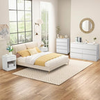 Karl home White 55-Inch 6 Drawer Modern Dresser, Bedroom Storage Chest - Image 6