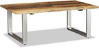 Multicolor Solid Reclaimed Wood Coffee Table, Industrial Wrought Iron Frame - Image 5