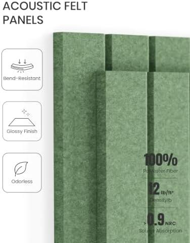 Fluxynara 48" x 36" Large Felt Bulletin Board, Moss Green - Image 5