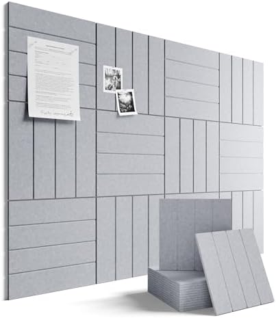 Fluxynara 48" x 36" Large Felt Bulletin Board, Soft Gray by FLUXYNARA