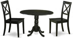 East West Furniture DLBO3-BLK-W 3 Piece Dining Table Set by EastWestFurniture