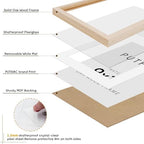 puthiac 9x12 Solid Oak Wood Picture Frame with 6x8 Mat, Natural Oak, 1 Pack - Image 2