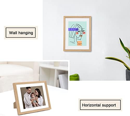 puthiac 8x10 Solid Oak Wood Picture Frame with 6x8 Mat, Natural Oak, 1 Pack - Image 6