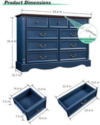 Farmhouse 9-Drawer Dresser with Charging Station for Bedroom - Image 2