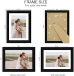 Hongkee 7x10 Picture Frame Set of 4, Made of Real Glass and Black Frame - Display 5.5 x 8.5 Diploma Frame with Mat or 7x10 Without Mat, 7 by 10 Photo for Wall or Tabletop - Image 2