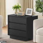 TEENFON Nightstands Set of 2, Night Stand with 3 Drawers, Nightstand Side Table with Cut-Out Handle, Bedside End Table for Bedroom, Black, 17.7″ L × 15.7″ W × 23.6″ H - Image 5
