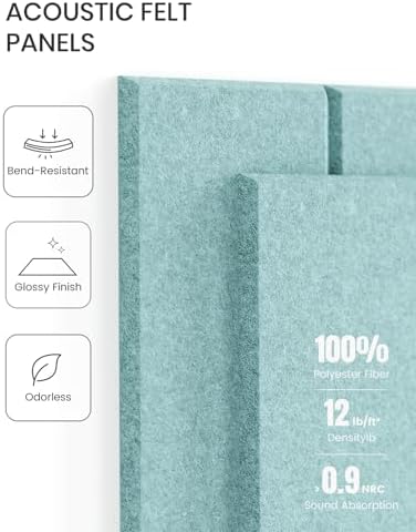 Fluxynara Felt Bulletin Board & Cork Board Alternative, Aqua Blue - Image 4