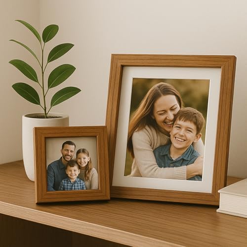 puthiac 6x6 Solid Oak Wood Picture Frames, Walnut, 3 Pack - Image 5