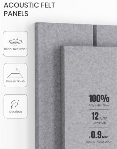 Fluxynara 48" x 36" Large Felt Bulletin Board, Soft Gray - Image 5
