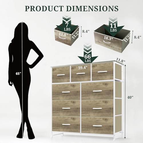 9-Drawer Dresser for Bedroom, Anti-Tip Tall Storage Organizer - Image 3