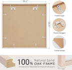 puthiac 16x16 Solid Oak Wood Picture Frames, Natural Oak, 3 Pack - Image 3