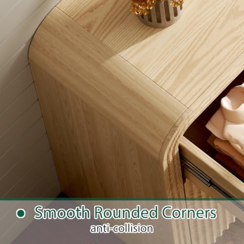 Ieejdn 47" Modern Chest of Drawer, 6 Deep Drawers,Clothes Organizer,Large Storage Cabinet for Living Room, Bedroom,Dresser TV Stand, Wood Drawer Organizer for Living Room, Hallway, Wood - Image 4