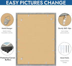 Hongkee 18x24 Frame Set of 4, 18 x 24 Grey Wood Style(Mat 16x20) - Image 5