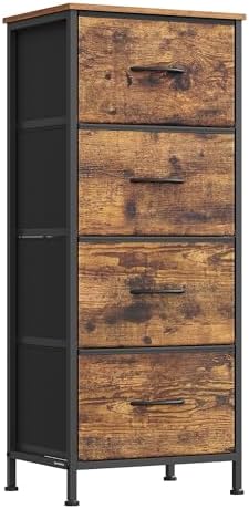 SONGMICS Dresser for Bedroom, Tall Dresser with 4 Fabric Drawers by SONGMICSbySONGMICSHOME