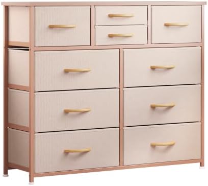 LUMTOK 10 Drawers Dresser with Fabric Bins for Bedroom,Closets，Dark Gray - Image 4
